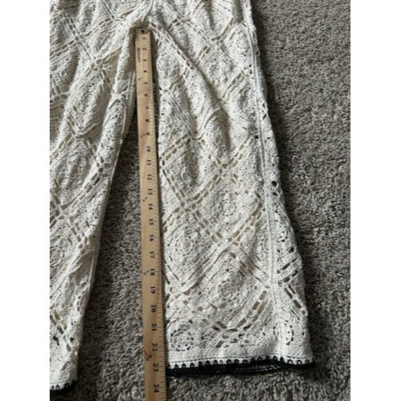 Ultra Pink Crohet Lined Pants Costal Boho Elastic Wasit Size Small Beach Pull On - Picture 6 of 13